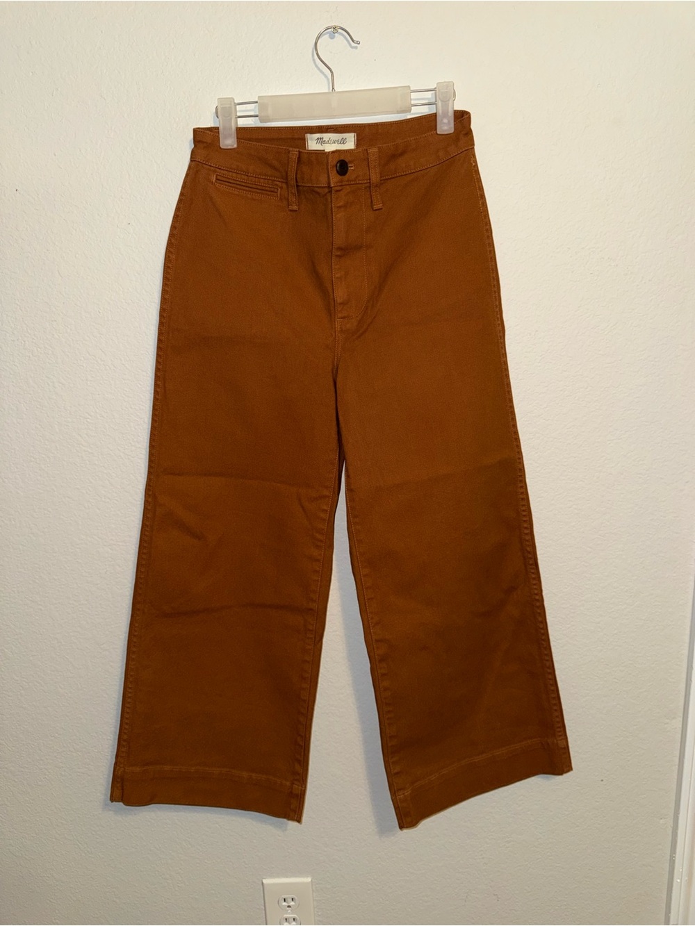 MADEWELL Wide-Leg Pants in Rust Brow